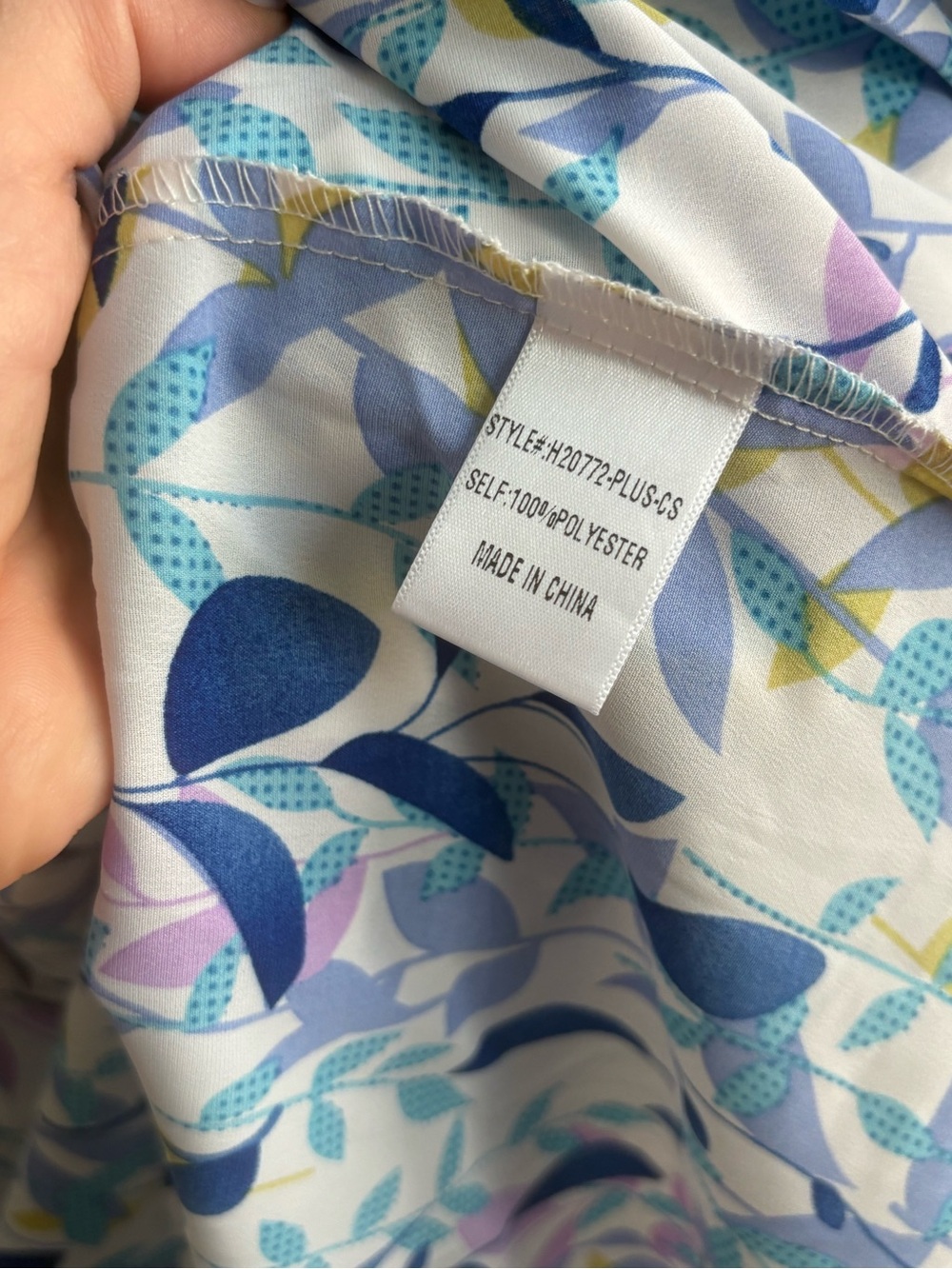 JODIFL Blue, White & Light Purple Leaf-Print Smocked Mini Dress - Picture 5 of 5